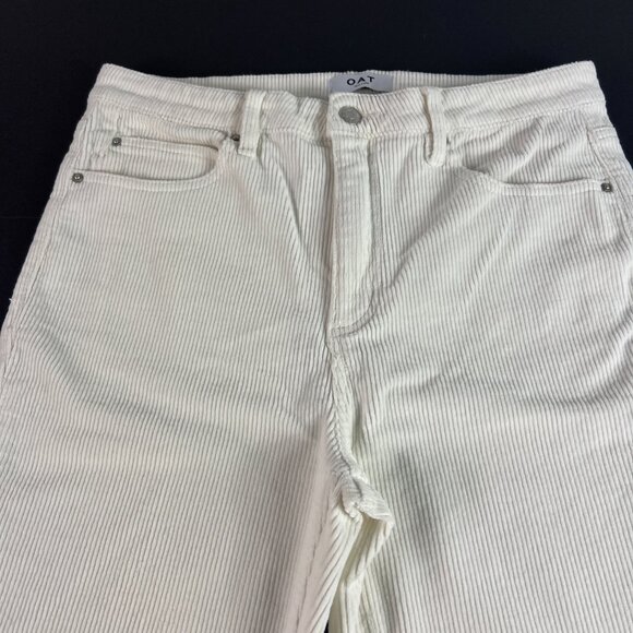 Oat New York Pants Women's 31x27* High Rise Skinny Crop Corduroy White Tag 30 - Picture 2 of 16